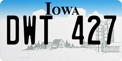 IA license plate DWT427