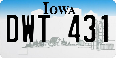 IA license plate DWT431