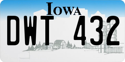 IA license plate DWT432