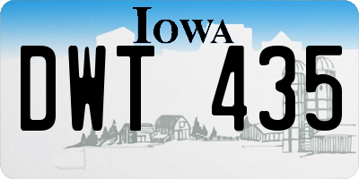 IA license plate DWT435