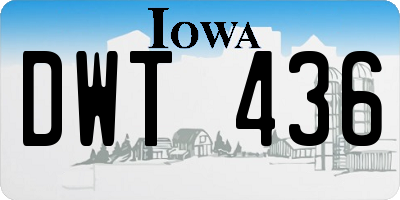 IA license plate DWT436