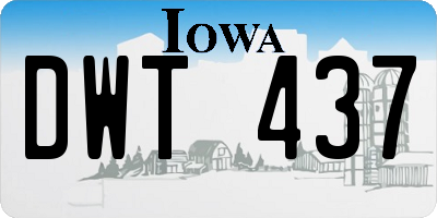 IA license plate DWT437