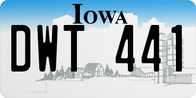 IA license plate DWT441