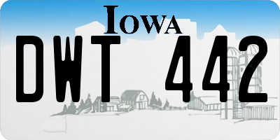 IA license plate DWT442