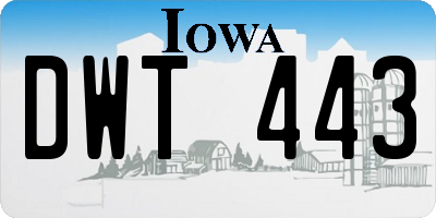 IA license plate DWT443