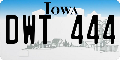 IA license plate DWT444