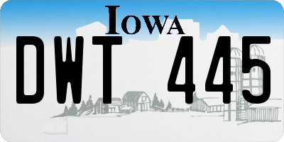 IA license plate DWT445