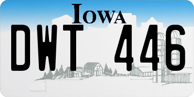 IA license plate DWT446