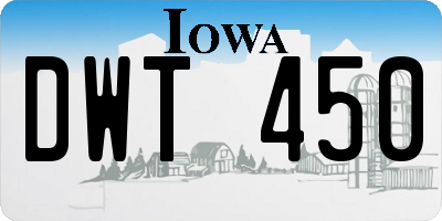 IA license plate DWT450