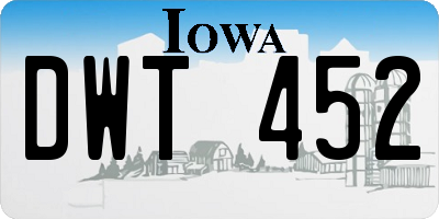 IA license plate DWT452