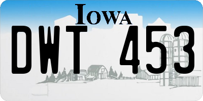 IA license plate DWT453