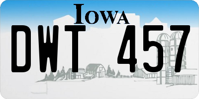 IA license plate DWT457