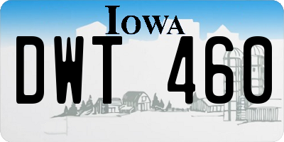 IA license plate DWT460