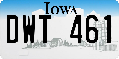IA license plate DWT461