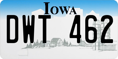 IA license plate DWT462