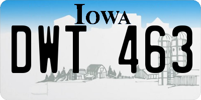 IA license plate DWT463