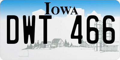 IA license plate DWT466