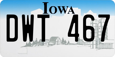 IA license plate DWT467