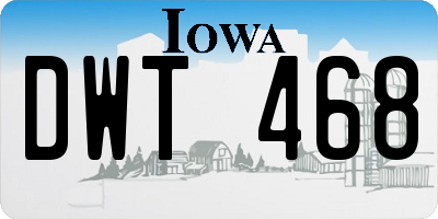 IA license plate DWT468