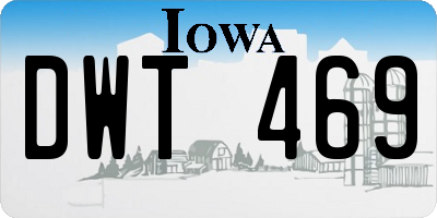 IA license plate DWT469