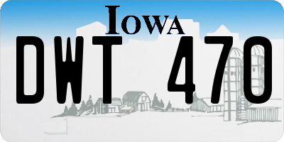 IA license plate DWT470