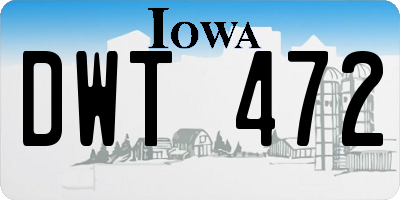 IA license plate DWT472