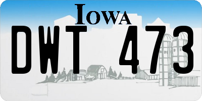 IA license plate DWT473
