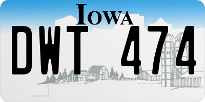 IA license plate DWT474