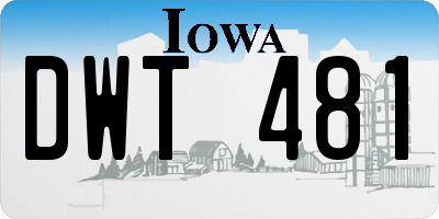 IA license plate DWT481