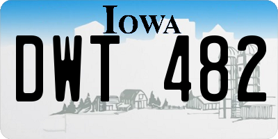 IA license plate DWT482