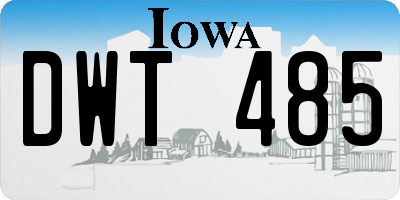 IA license plate DWT485
