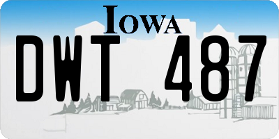 IA license plate DWT487