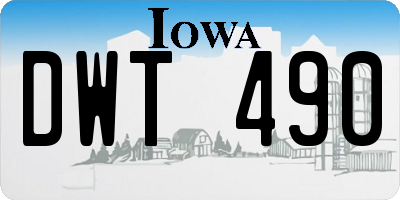 IA license plate DWT490