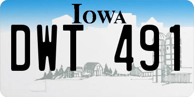 IA license plate DWT491
