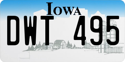 IA license plate DWT495