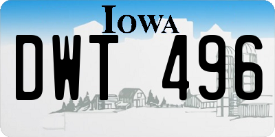 IA license plate DWT496