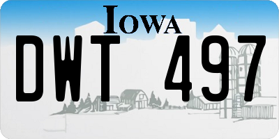 IA license plate DWT497