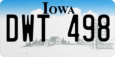 IA license plate DWT498