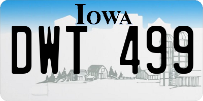 IA license plate DWT499