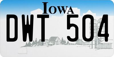 IA license plate DWT504