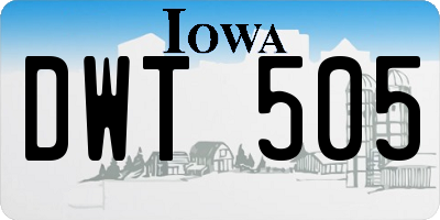 IA license plate DWT505