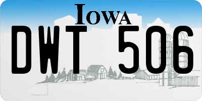 IA license plate DWT506
