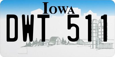 IA license plate DWT511