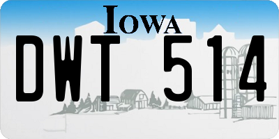 IA license plate DWT514