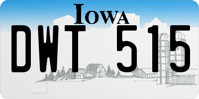IA license plate DWT515