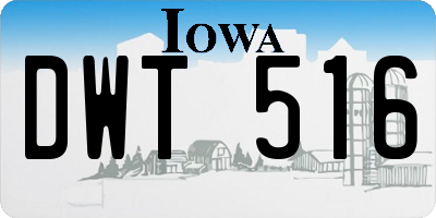 IA license plate DWT516