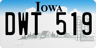 IA license plate DWT519