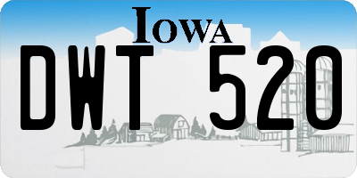 IA license plate DWT520