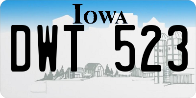 IA license plate DWT523