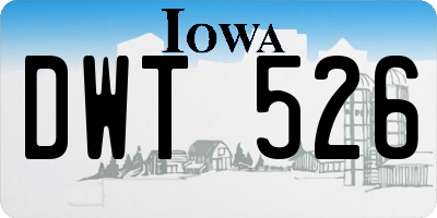 IA license plate DWT526